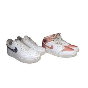 2 Pairs Nike Air & Nike Jordan Sneakers High Top & Low Top Size Youth 7
